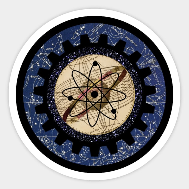 Celestial Steampunk Mechanics Sticker by Celtic Morrigan